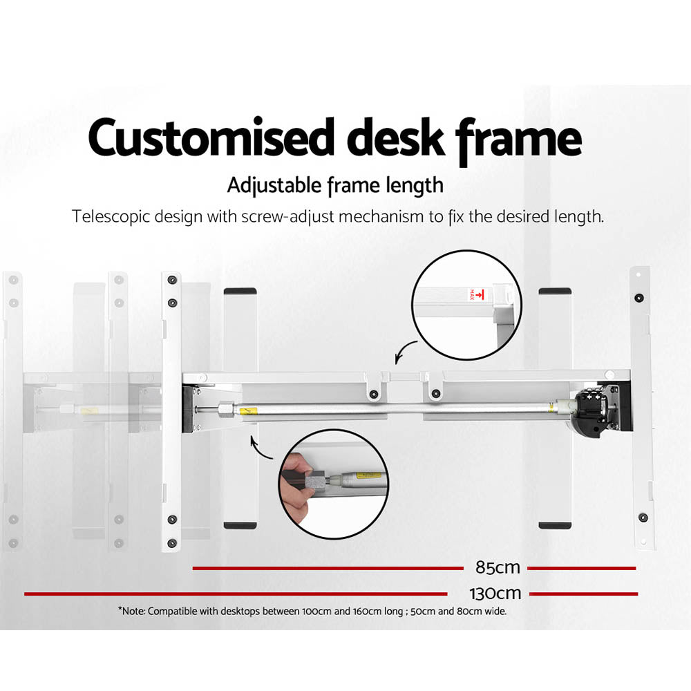 Artiss Standing Desk Motorised Sit Stand Desks White Oak 140CM