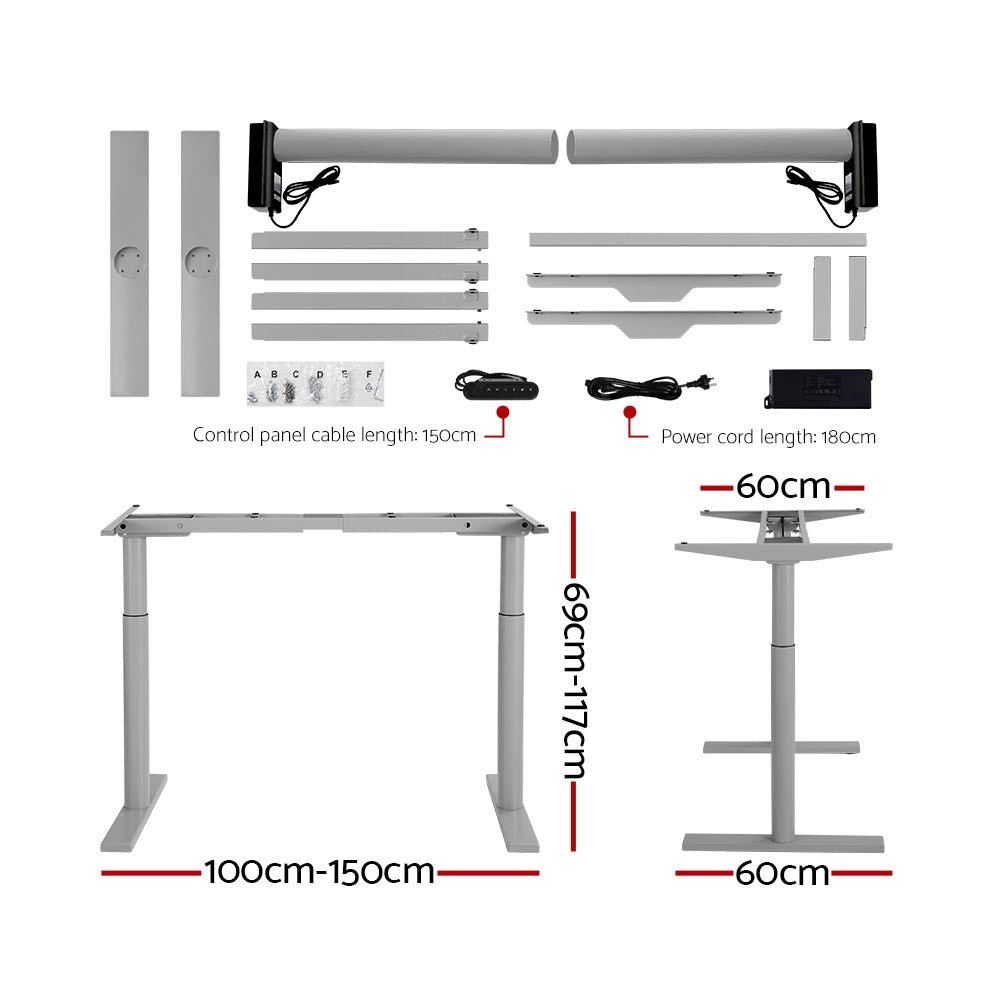 Artiss Standing Desk Motorised Electric Dual Motor Black 140CM