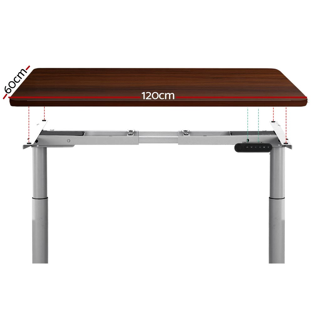 Artiss Standing Desk Motorised Electric Dual Motor Walnut 120CM