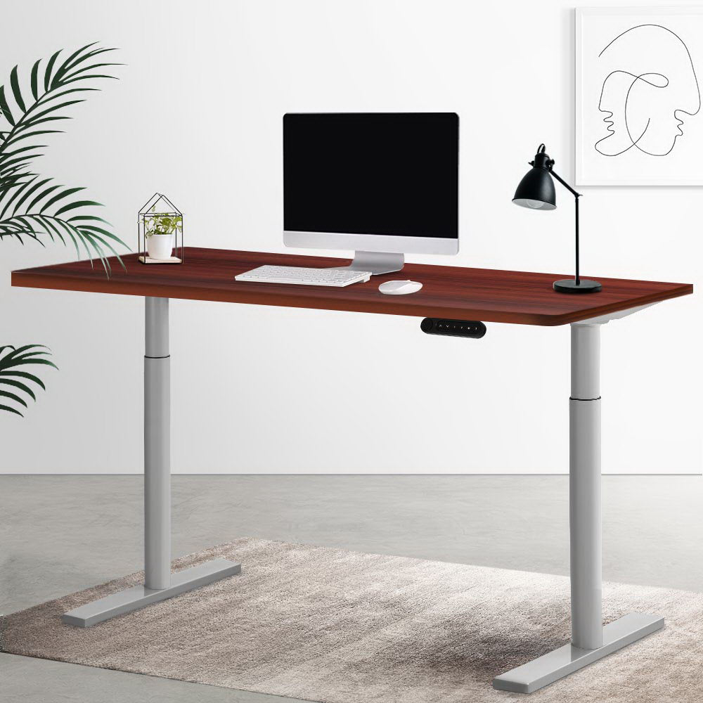 Artiss Standing Desk Motorised Electric Dual Motor Walnut 120CM