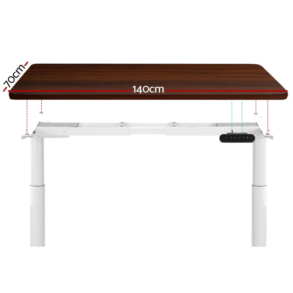 Artiss Standing Desk Motorised Electric Dual Motor 140CM Walnut