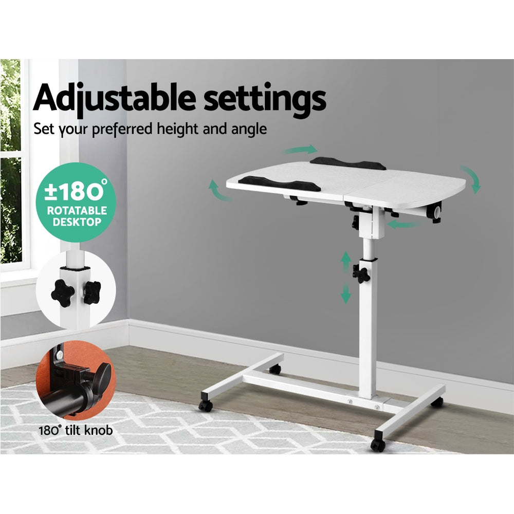 Artiss Laptop Table Desk Adjustable Stand - White