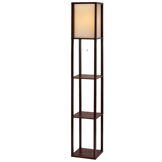 Artiss Floor Lamp Vintage Reding Light Stand Wood Shelf Storage Organizer Home