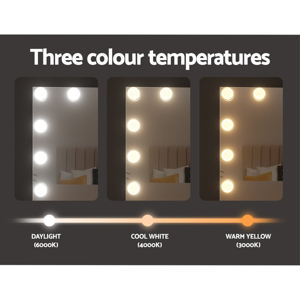 Embellir Bluetooth Makeup Mirror 58X46cm Hollywood with Light Dimmable 15 LED