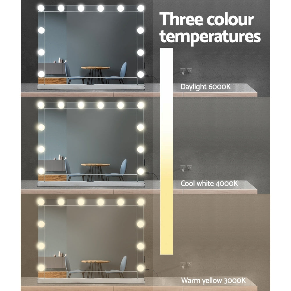 Embellir Makeup Mirror Hollywood with Light Frame Vanity Dimmable Wall 12 LED