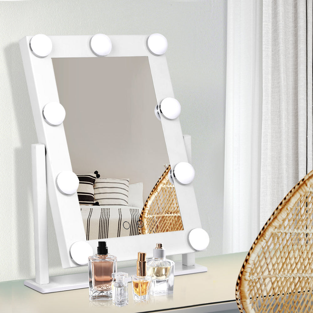 Embellir Makeup Mirror Hollywood with Light Round 360� Rotation Tabletop 9 LED