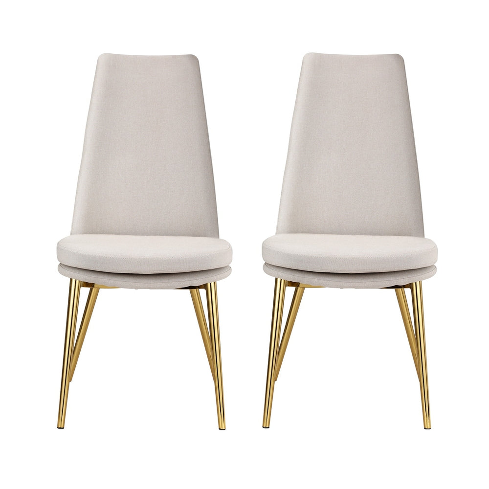 Artiss Dining Chairs High-back Beige Set of 2 Sunnie