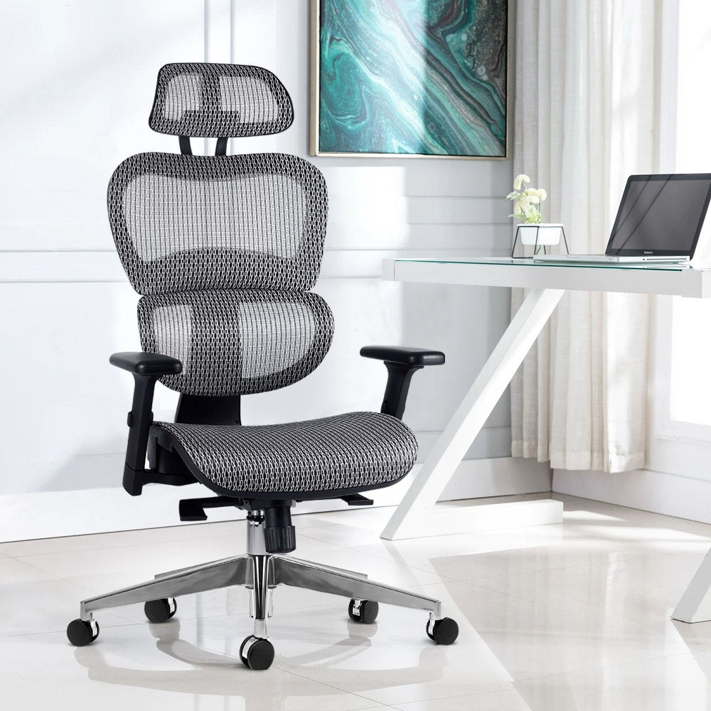 Artiss Office Chair Computer Gaming Chair Mesh Net Seat Grey