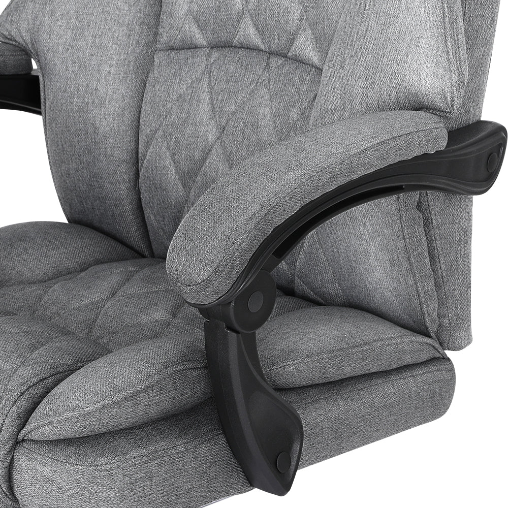 Artiss Executive Office Chair Fabric Footrest Grey