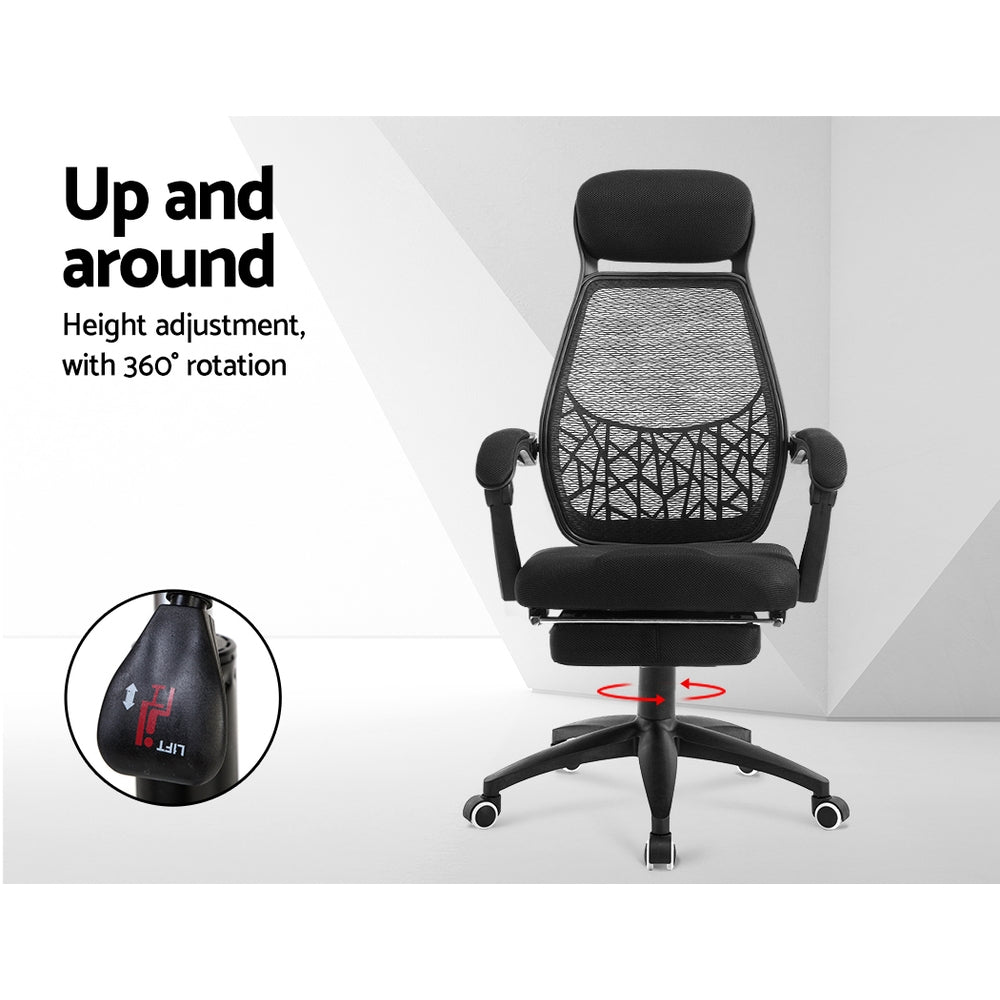 Artiss Mesh Office Chair Recliner Black