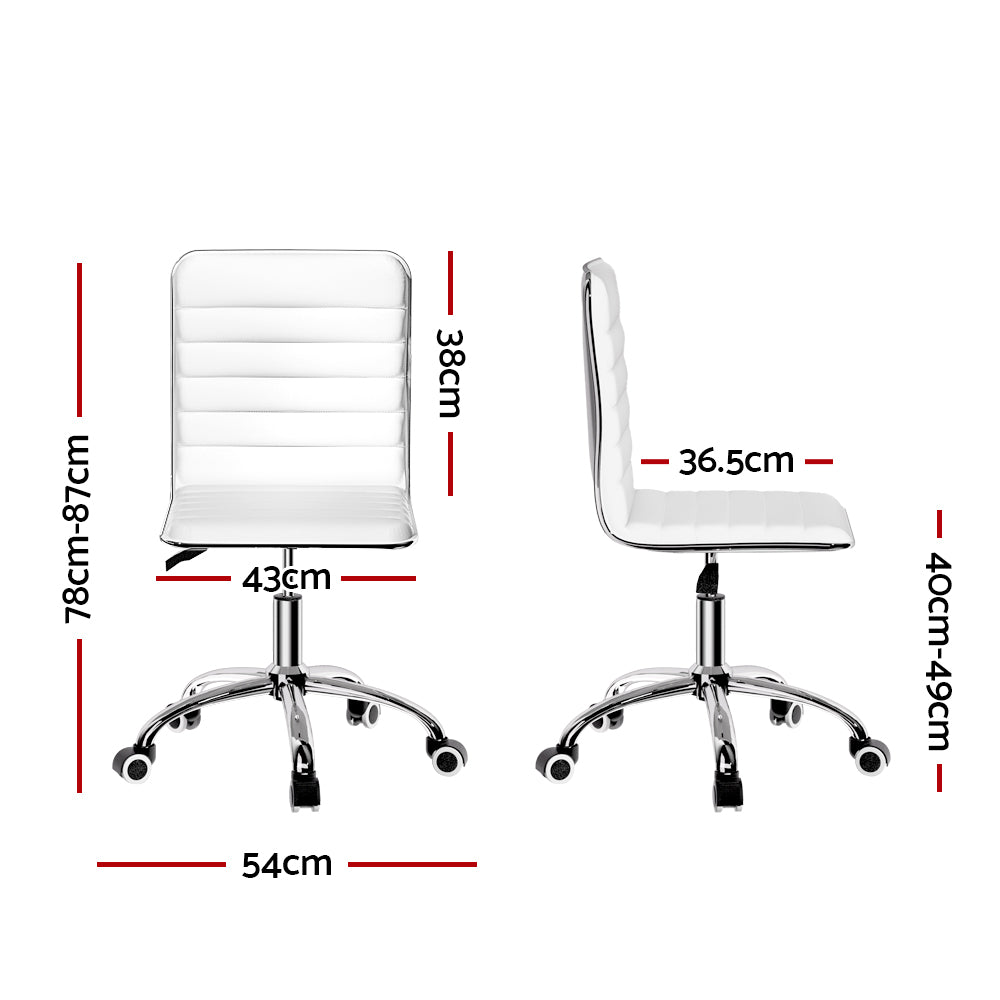 Artiss Office Chair Computer Desk Gaming Chairs PU Leather Low Back White