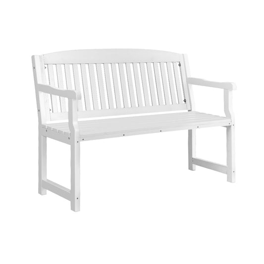 Gardeon Outdoor Garden Bench Wooden 2 Seater Lounge Chair Patio Furniture White