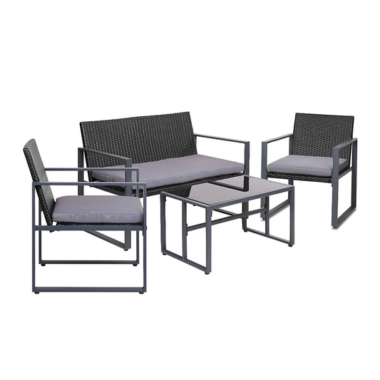 Gardeon 4pcs Outdoor Lounge Setting Sofa Set Garden Patio Table Chairs