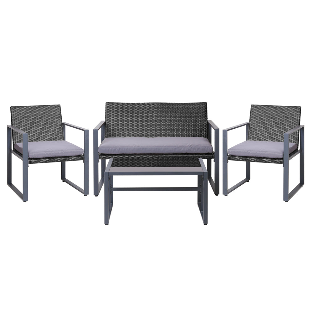 Gardeon 4pcs Outdoor Lounge Setting Sofa Set Garden Patio Table Chairs