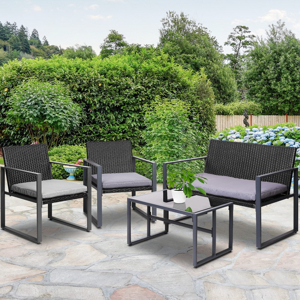 Gardeon 4pcs Outdoor Lounge Setting Sofa Set Garden Patio Table Chairs