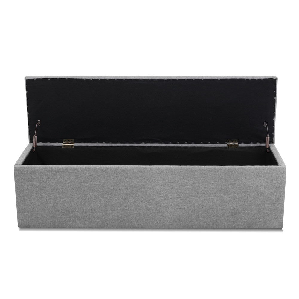 Artiss Storage Ottoman Blanket Box 140cm Linen Grey