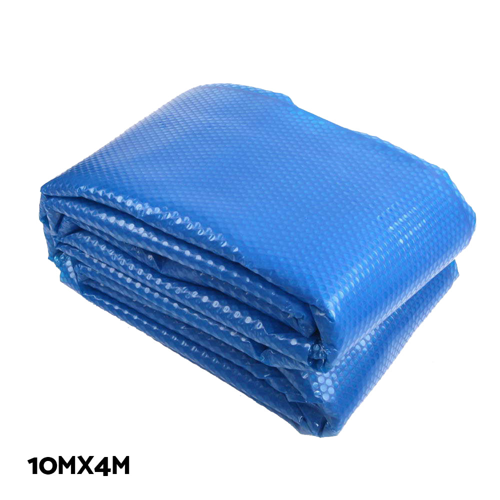 Aquabuddy Pool Cover 500 Micron 10x4m Blue Swimming Pool Solar Blanket 5.5m Roller