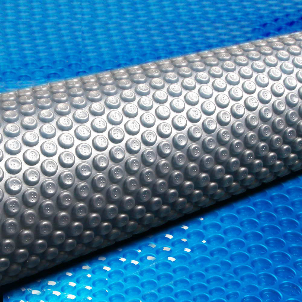 Aquabuddy Pool Cover 11x6.2m 400 Micron Swimming Pool Solar Blanket Blue Silver