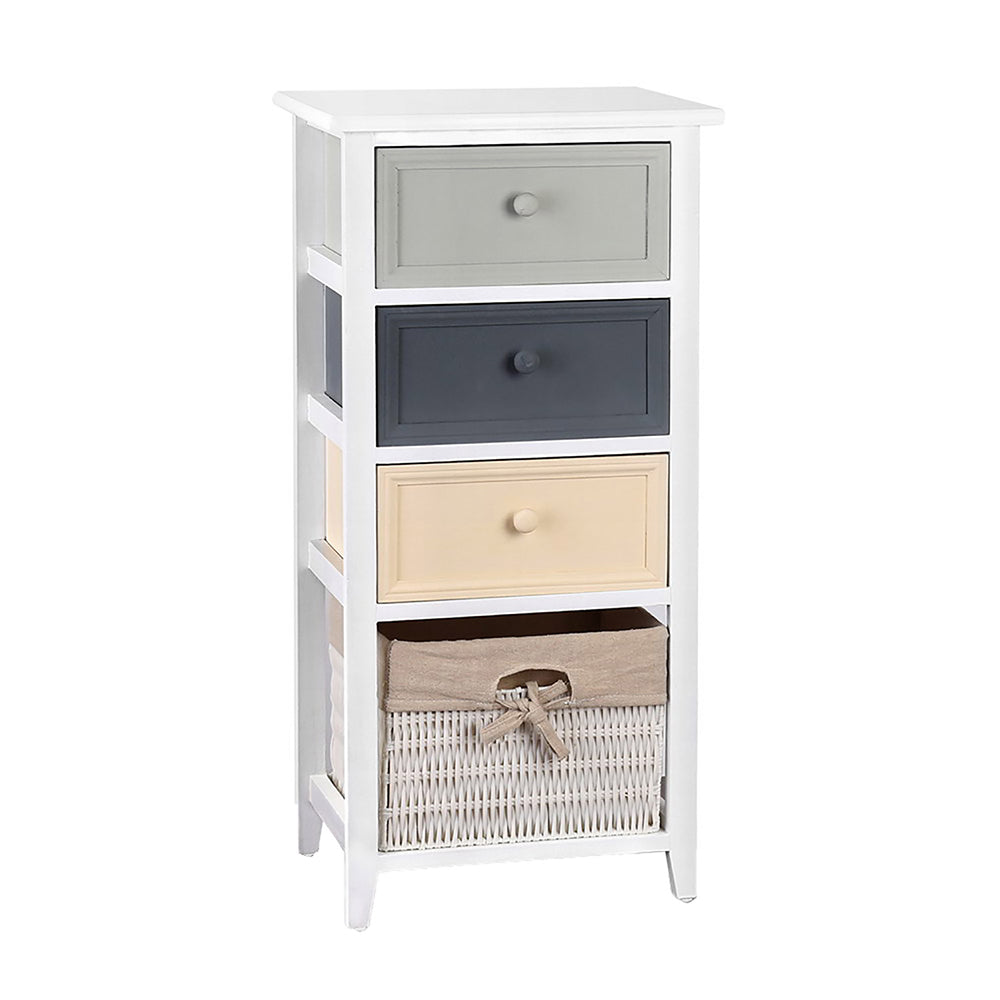 Artiss 3 Chest of Drawers with 1 Basket - BLUME