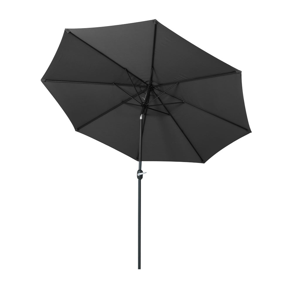 Instahut 3m Outdoor Umbrella Beach Pole Garden Patio Tilt Black