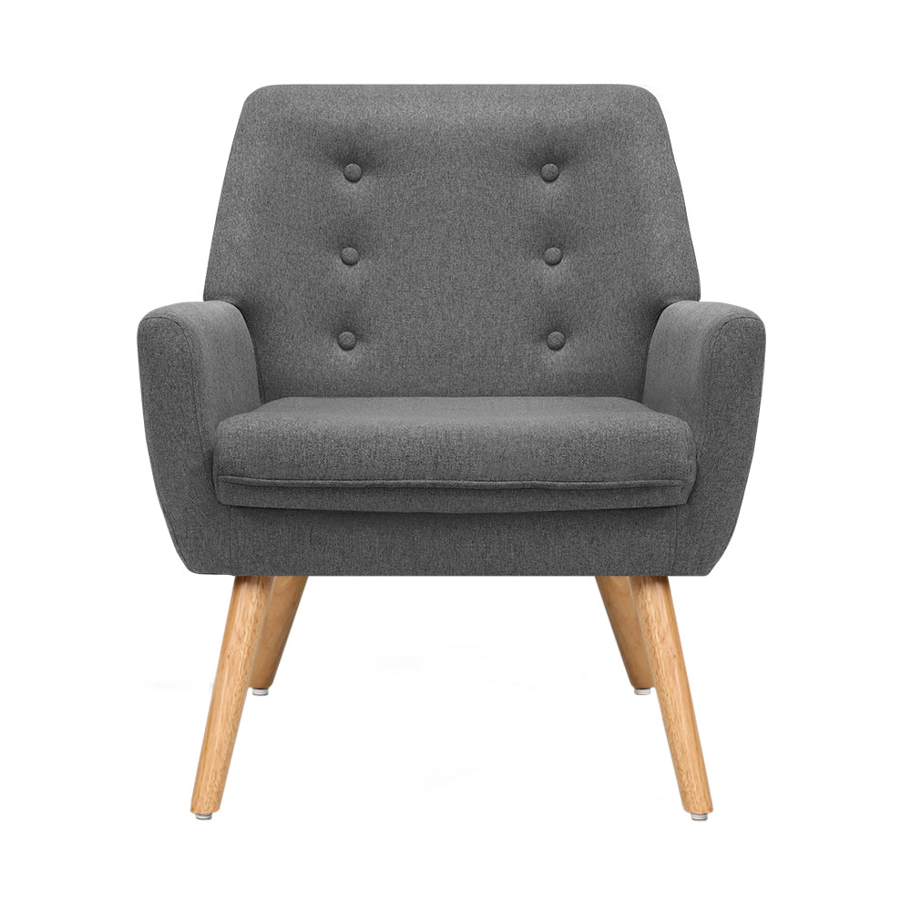 Artiss Fabric Dining Armchair - Grey