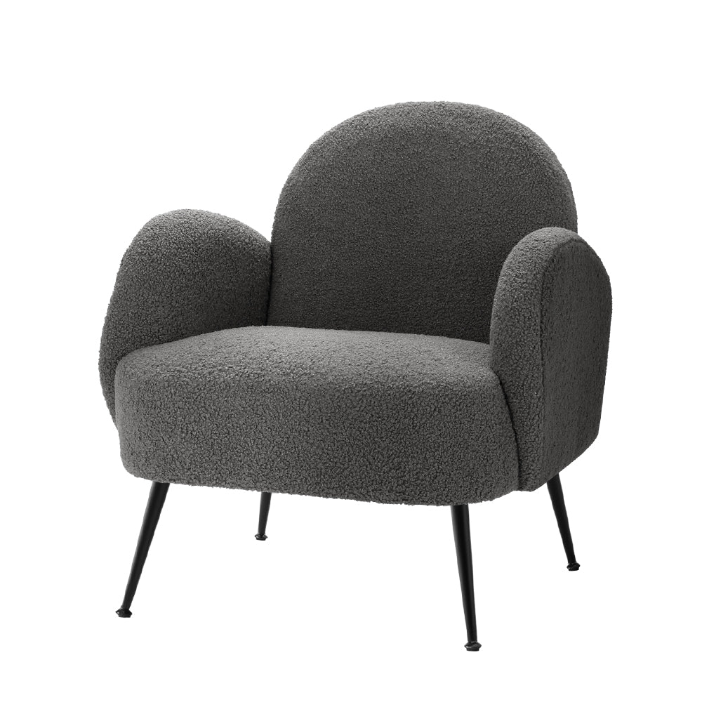 Artiss Armchair Boucle Charcoal Hanes