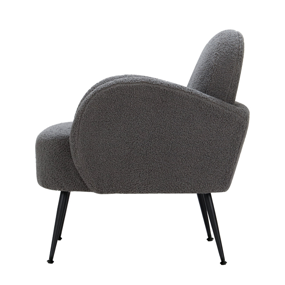 Artiss Armchair Boucle Charcoal Hanes