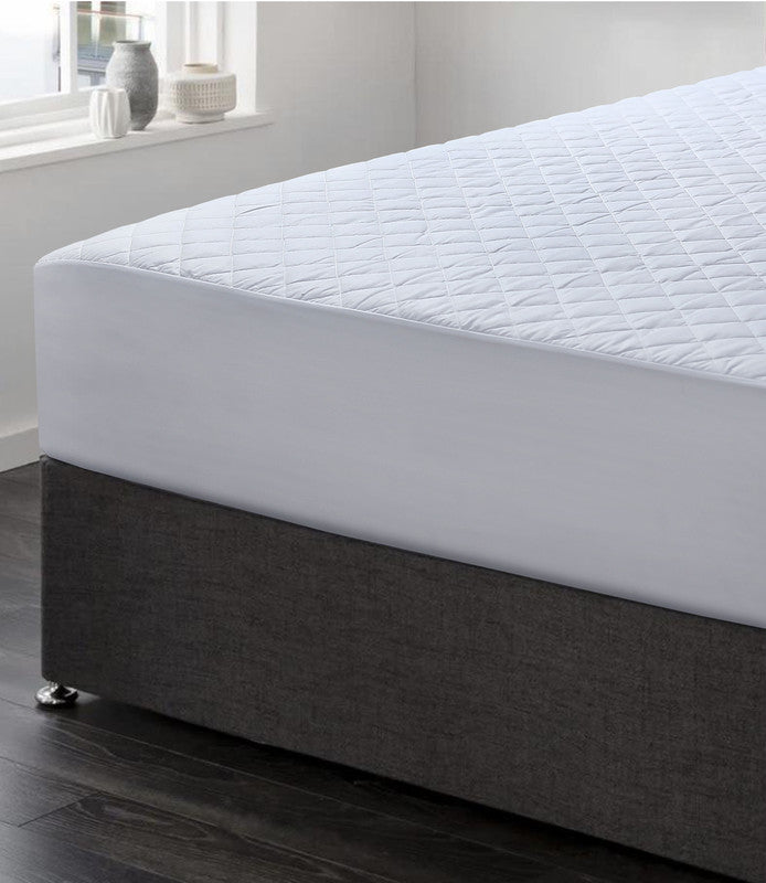 Elan Linen 100% Cotton Quilted Fully Fitted 50cm Deep King Single Size Waterproof Mattress Protector