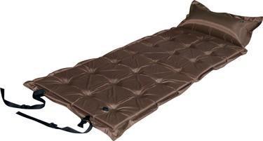 Trailblazer 21-Points Self-Inflatable Satin Air Mattress With Pillow - BROWN