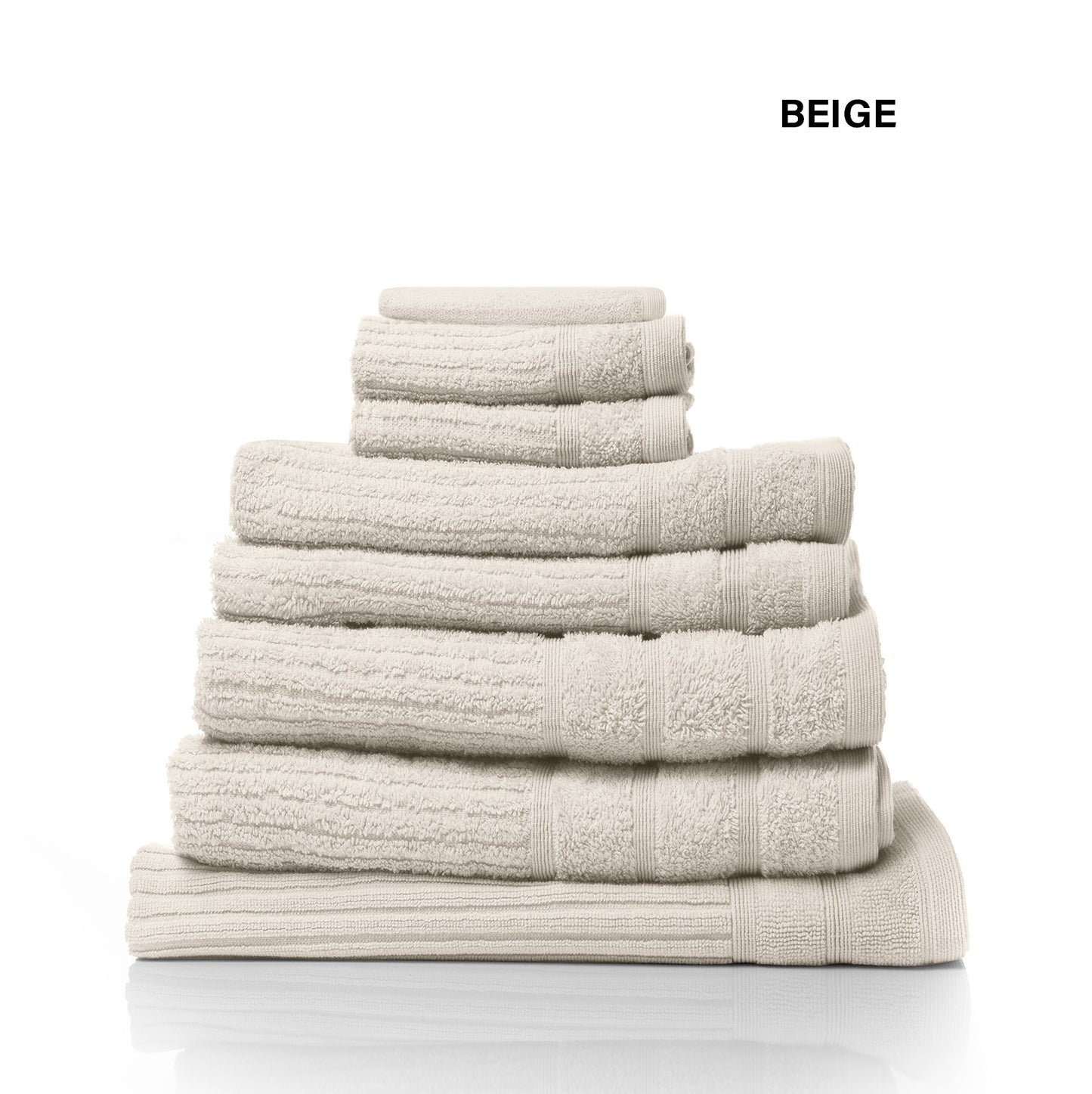 Royal Comfort Eden Egyptian Cotton 600GSM 8 Piece Luxury Bath Towels Set - Beige