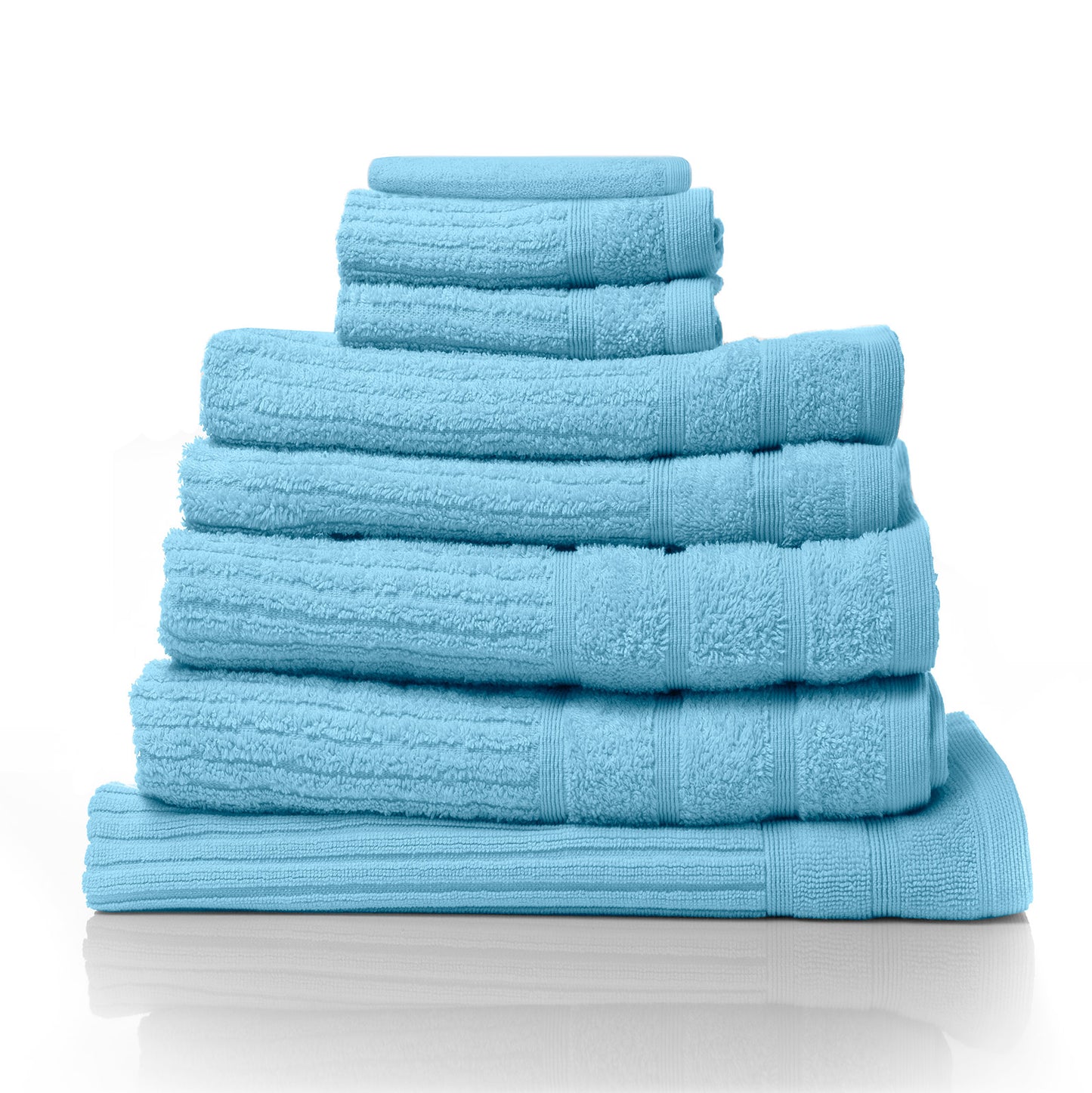 Royal Comfort Eden Egyptian Cotton 600GSM 8 Piece Luxury Bath Towels Set - Aqua