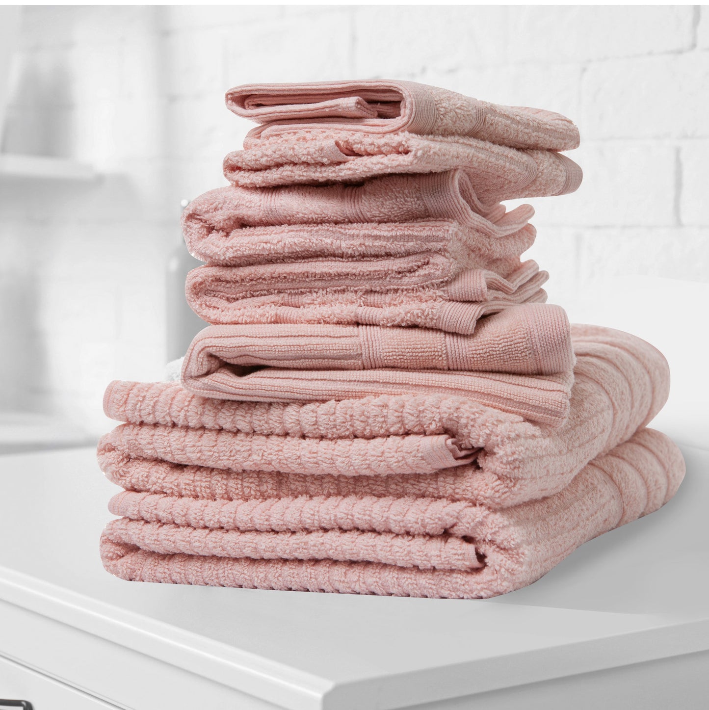 Royal Comfort Eden Egyptian Cotton 600GSM 8 Piece Luxury Bath Towels Set - Blush