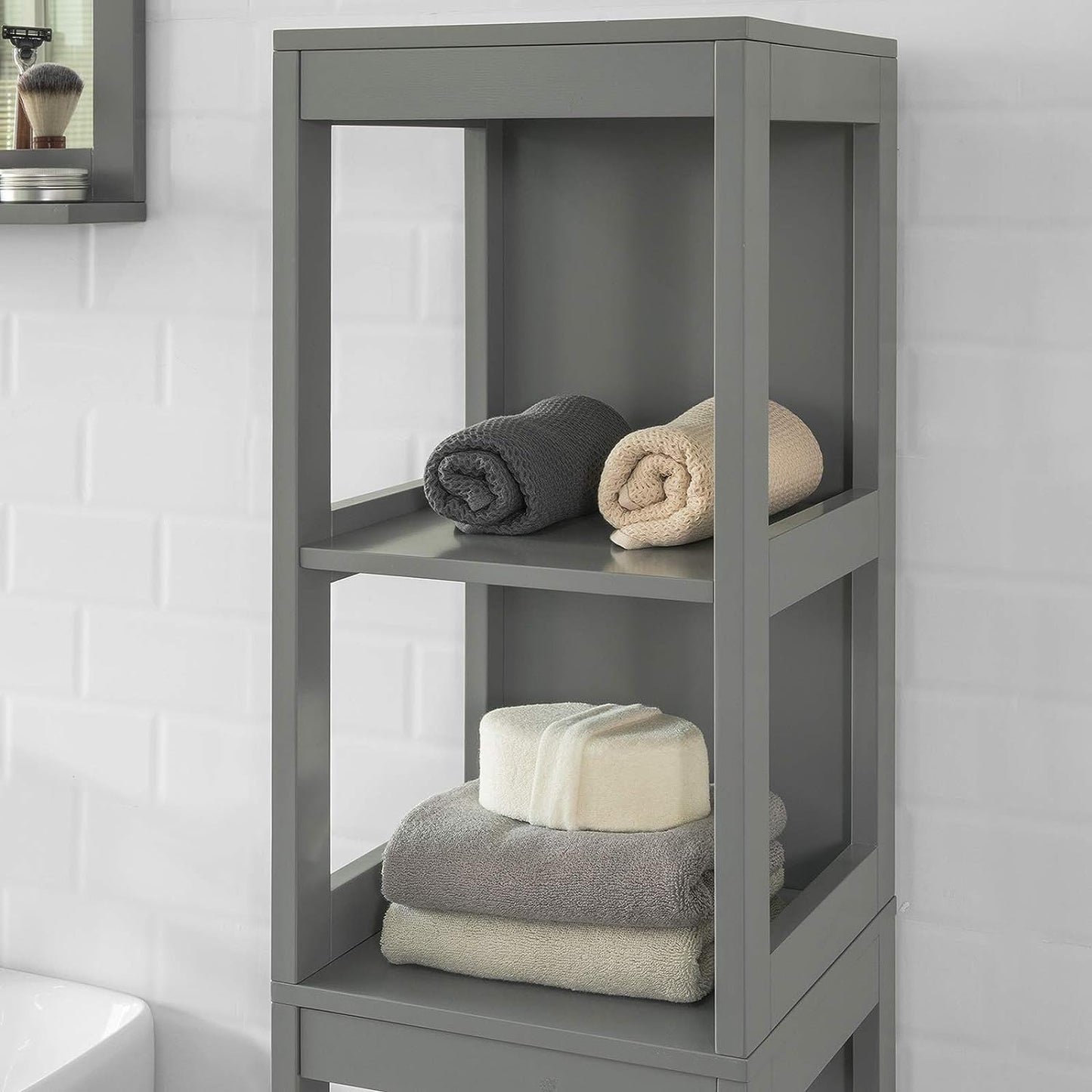 Tall Cabinet Shelf Drawer, Grey