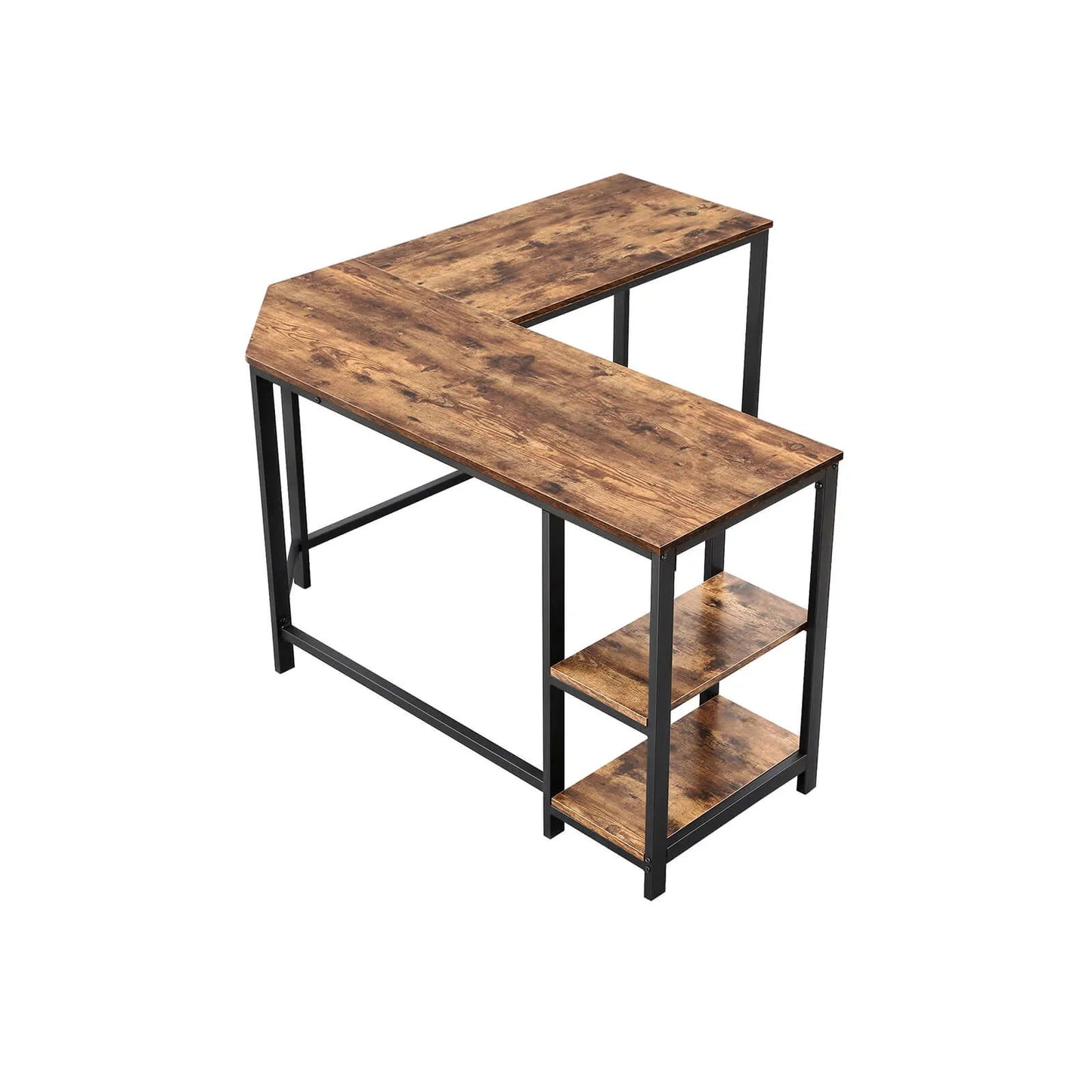 L-Shaped Desk with Shelves