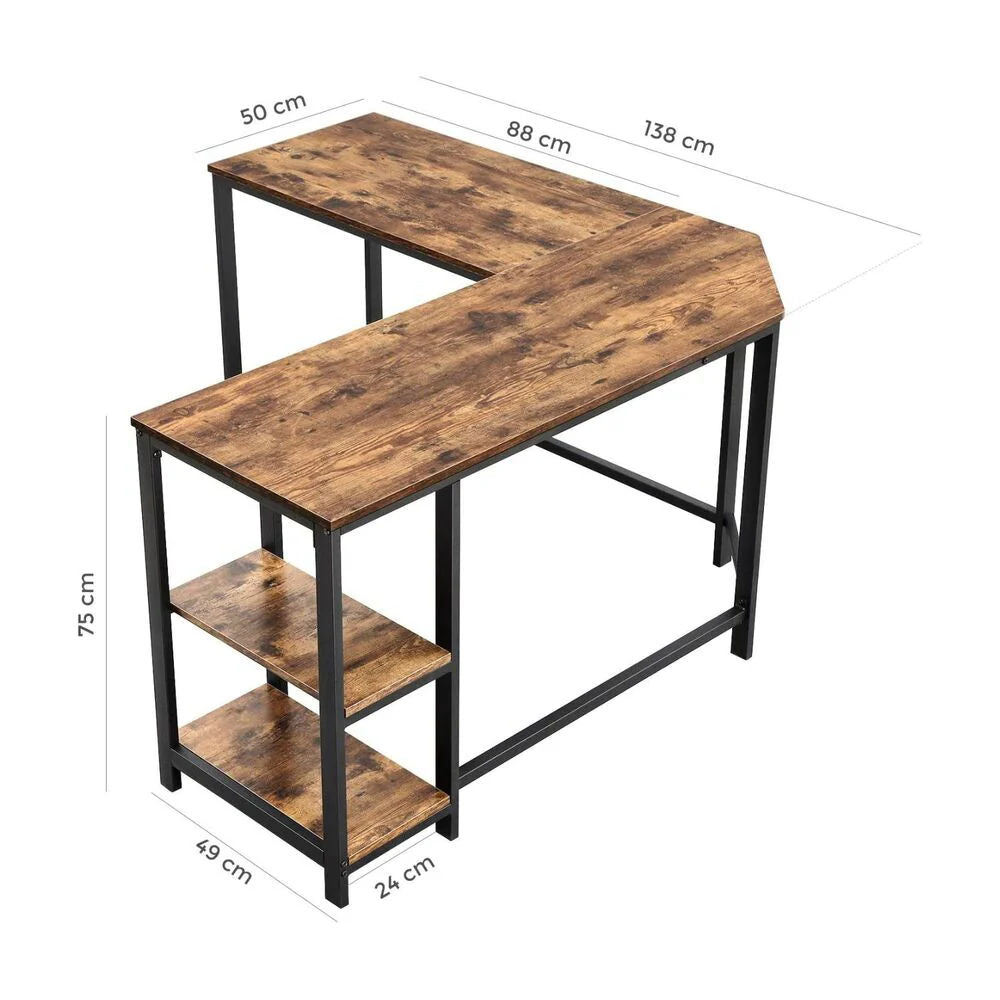 L-Shaped Desk with Shelves