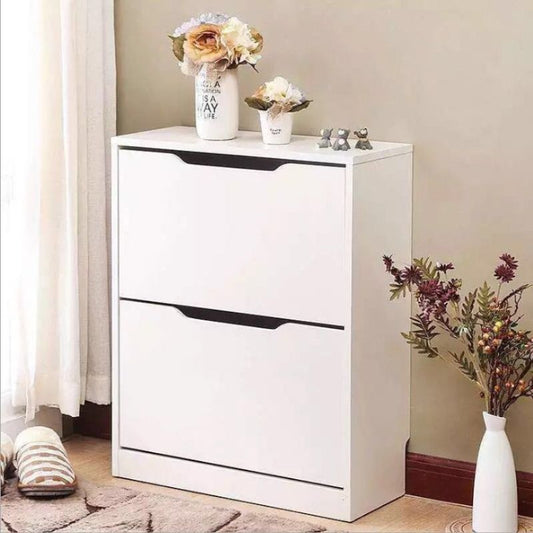 Shoe Cabinet 2 Door Storage – White