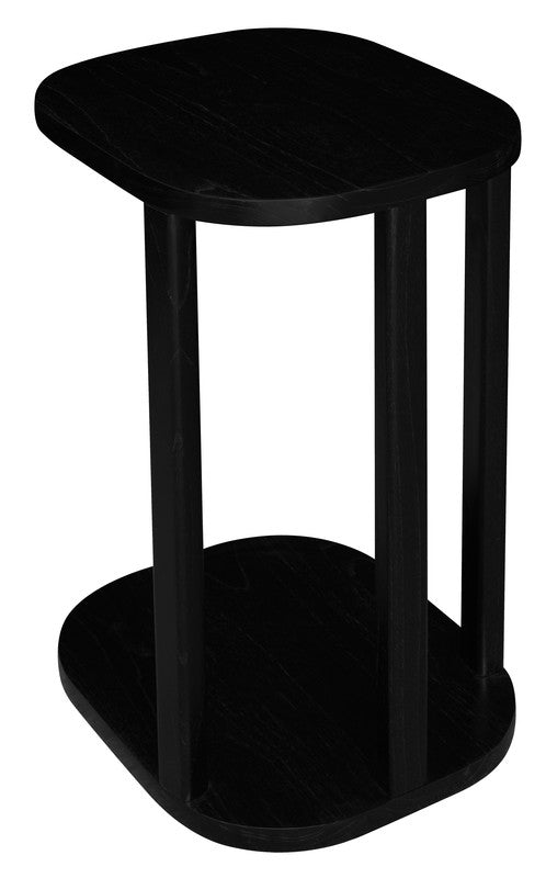 Oslo Solid Mindi Timber Side Table (Black)