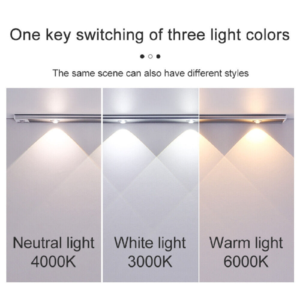 40cm Wireless LED Closet Lights Motion Sensor PIR Induction Lamp Cabinet Lighting USB