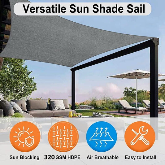 Waterproof Shade Sail Awning Cloth Rectangle Triangle Square Sand Sun Canopy AU