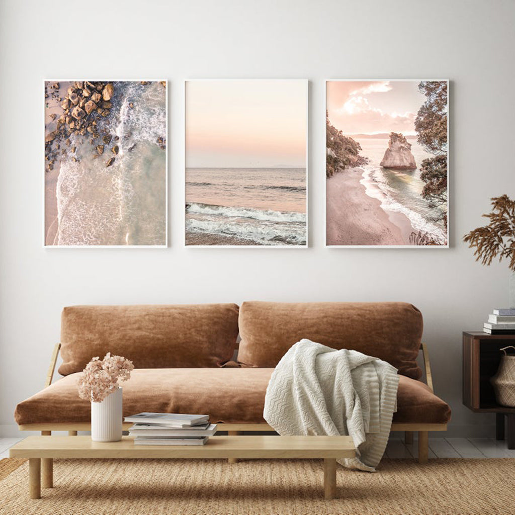 50cmx70cm Amazing Newzealand 3 Sets White Frame Canvas Wall Art