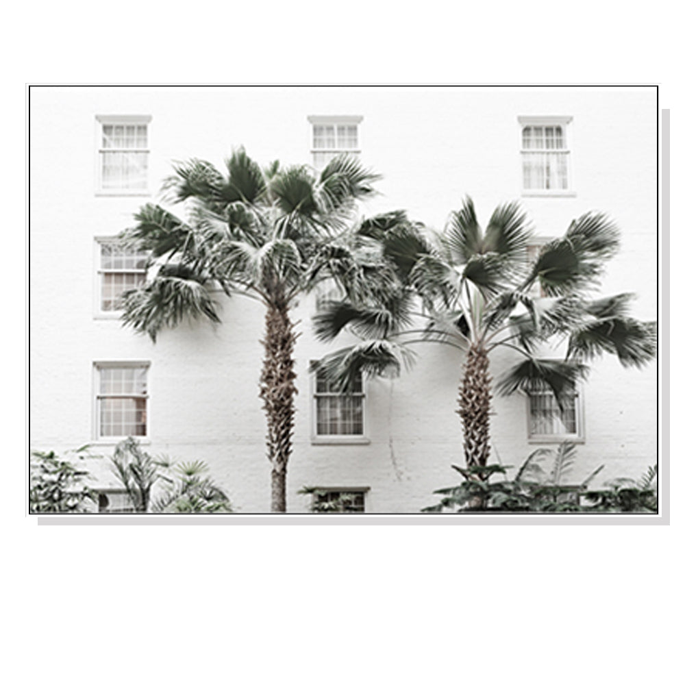 60cmx90cm Palm Tree White Frame Canvas Wall Art