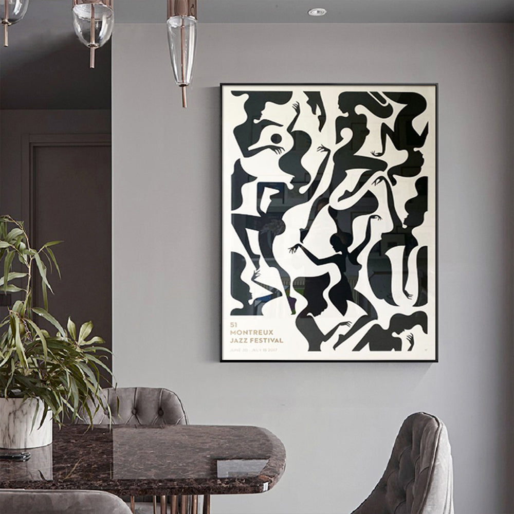 Wall Art 80cmx120cm Jazz Festival Black Frame Canvas