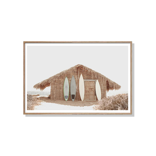 Wall Art 70cmx100cm Surf Cabin Wood Frame Canvas