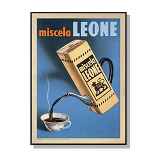 Wall Art 50cmx70cm Miscela Leone, 1950 Black Frame Canvas