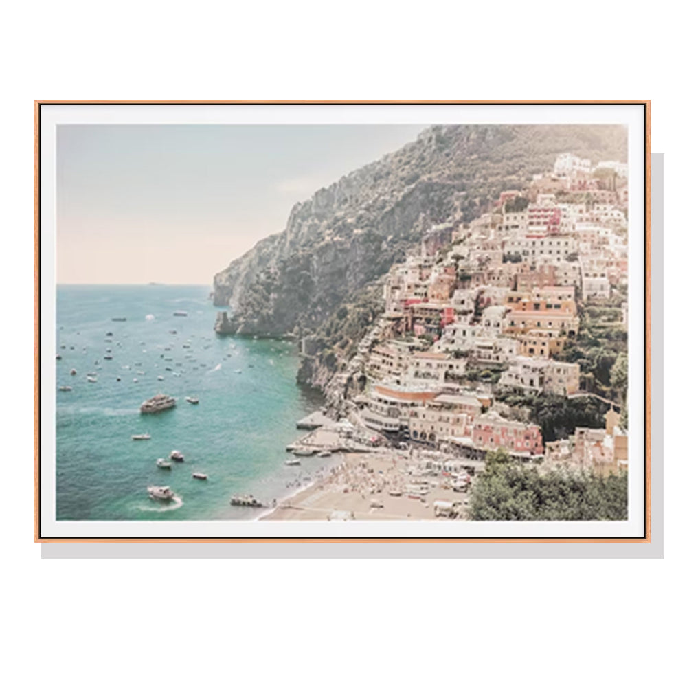 Wall Art 100cmx150cm Italy Amalfi Coast Wood Frame Canvas