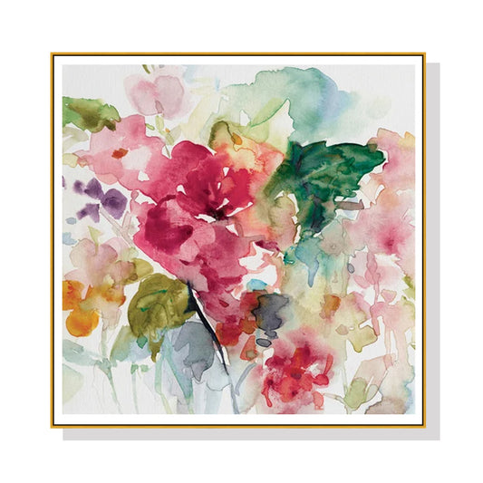 Wall Art 40cmx40cm Floral Brunch Gold Frame Canvas