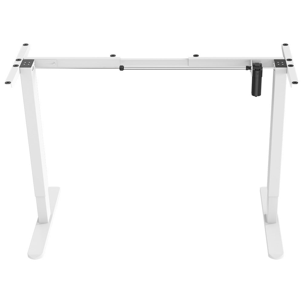 FORTIA Single Motor Sit/Stand Desk Frame, 58 x 90-135cm, 72-118cm Height Adjustable, 70kg Load, White