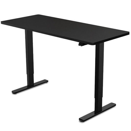 FORTIA Sit Stand Standing Desk, 120x60cm, 72-118cm Height Adjustable, 70kg Load, Black/Black Frame