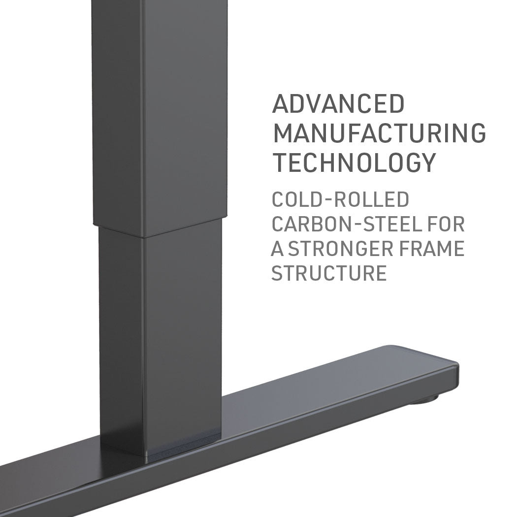 FORTIA Sit Stand Standing Desk, 120x60cm, 72-118cm Height Adjustable, 70kg Load, Oak style/Black Frame