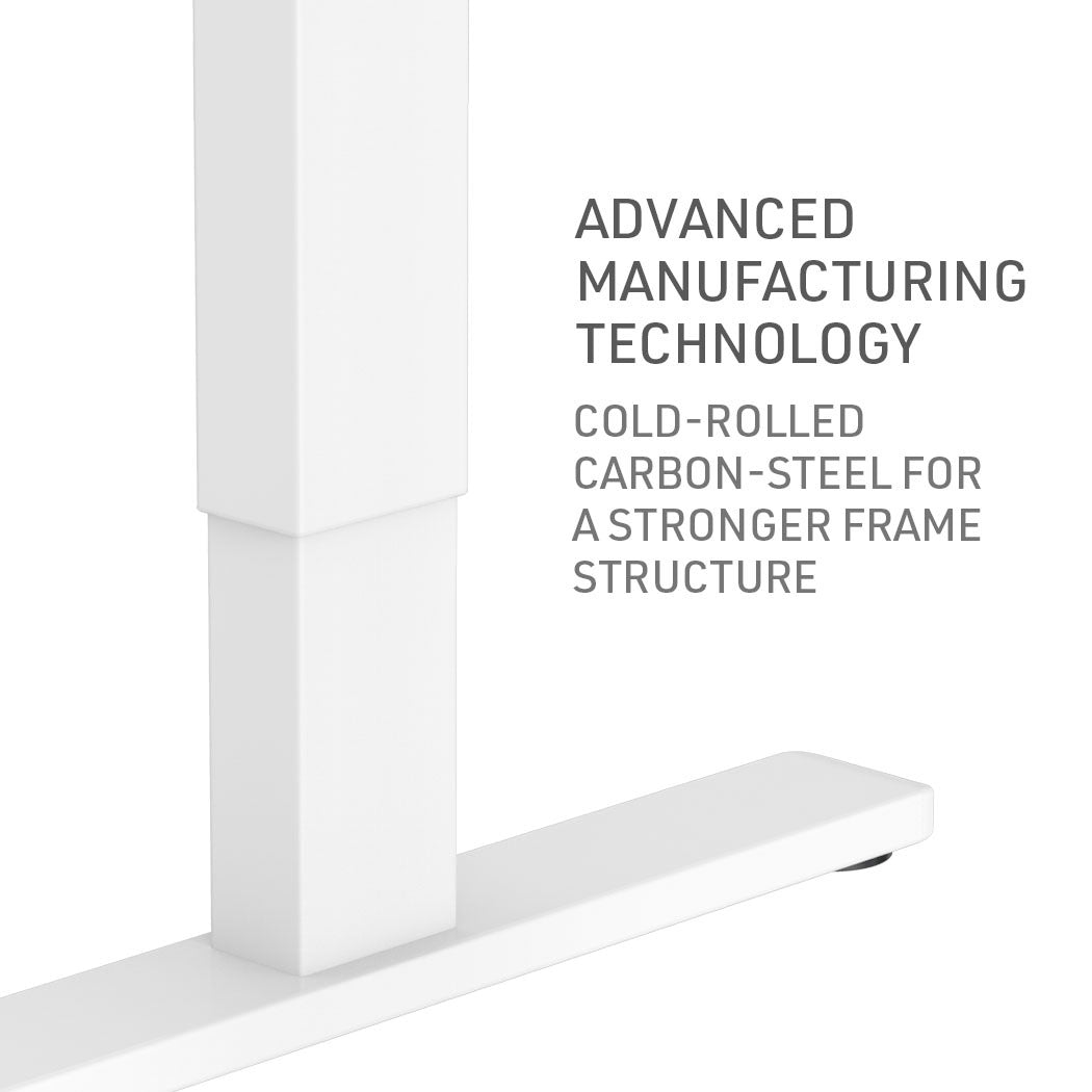 Fortia Sit To Stand Up Standing Desk, 120x60cm, 72-118cm Electric Height Adjustable, 70kg Load, White Oak Style/White Frame